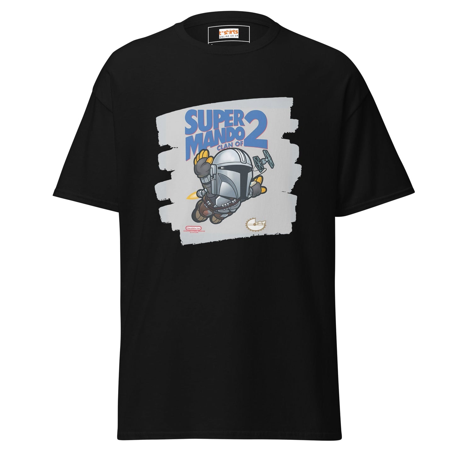 Super Mando 2 | Mandolorian Mashup Gaming T-Shirt - Black - T-Shirts Online