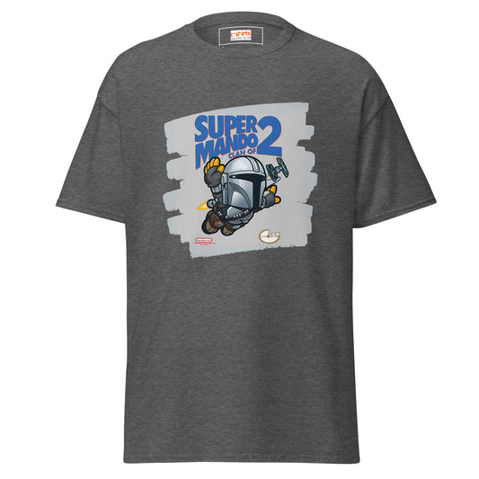 Super Mando 2 | Mandolorian Mashup Gaming T-Shirt - Dark Heather - T-Shirts Online