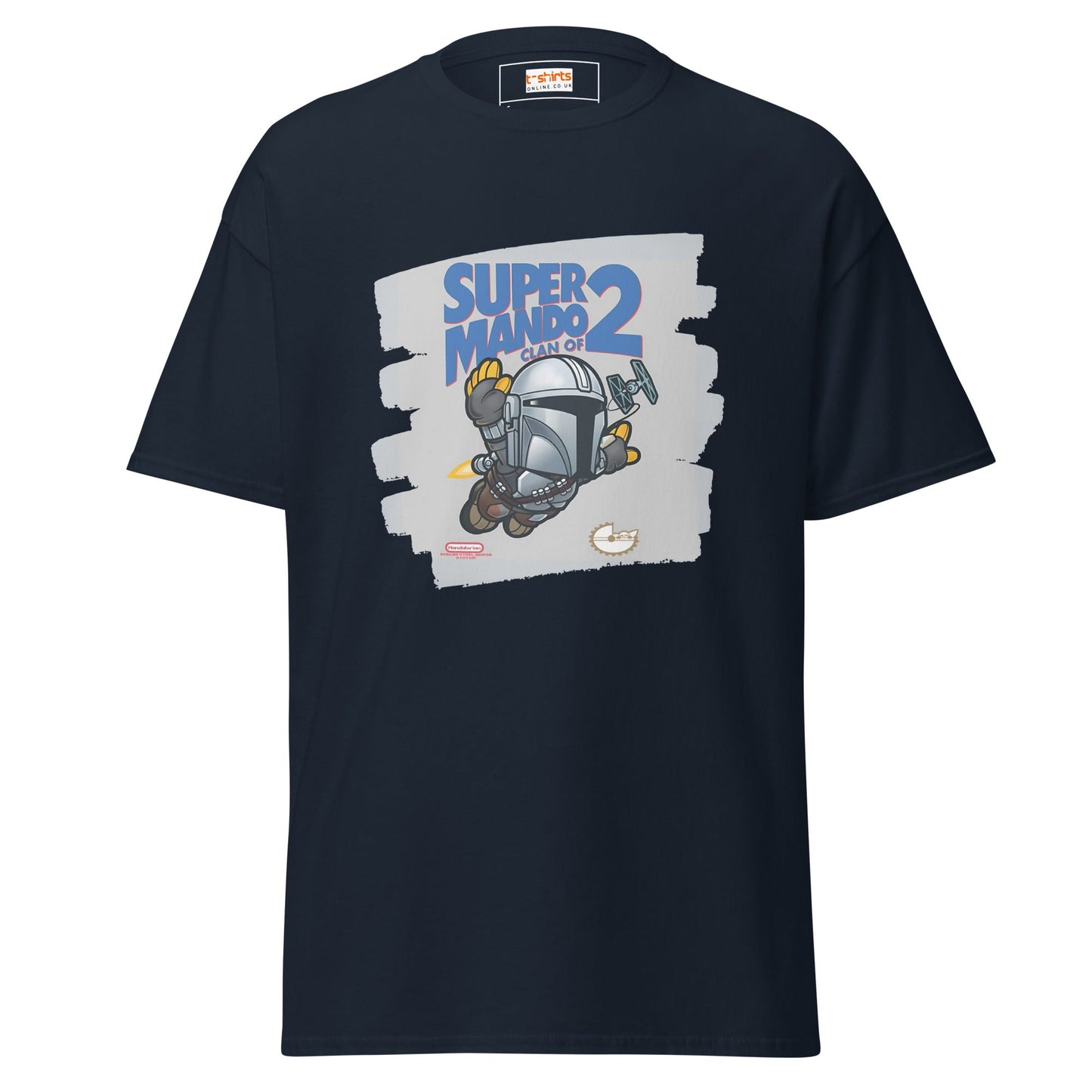 Super Mando 2 | Mandolorian Mashup Gaming T-Shirt - Navy - T-Shirts Online