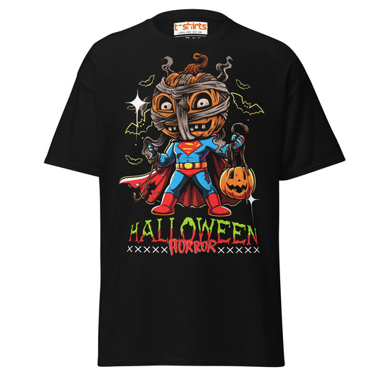 Superman Halloween T-Shirt – Funny Pumpkin Parody Tee - Black - T-Shirts Online