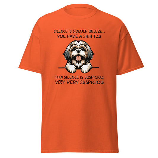Suspicious Shih Tzu | Shih Tzu T-Shirt - Orange - T-Shirts Online