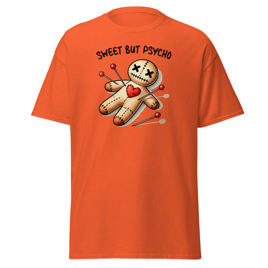 Sweet but Psycho | Voodoo Doll T-Shirt - Orange - T-Shirts Online
