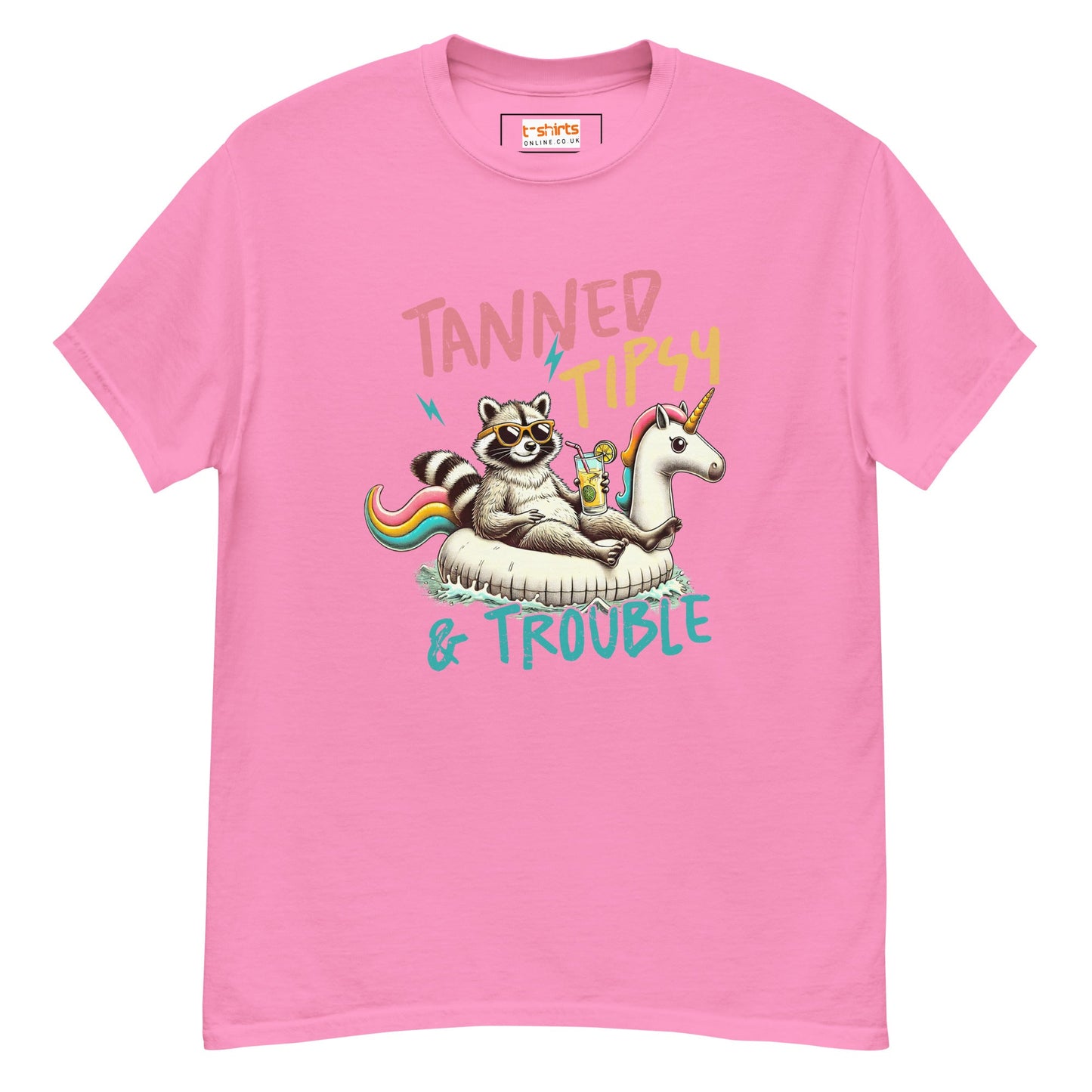 Tanned, Tipsy & Trouble | Raccoon T-Shirt - Azalea - T-Shirts Online