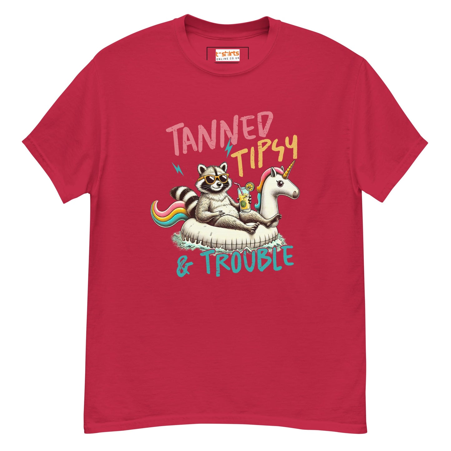 Tanned, Tipsy & Trouble | Raccoon T-Shirt - Cardinal - T-Shirts Online