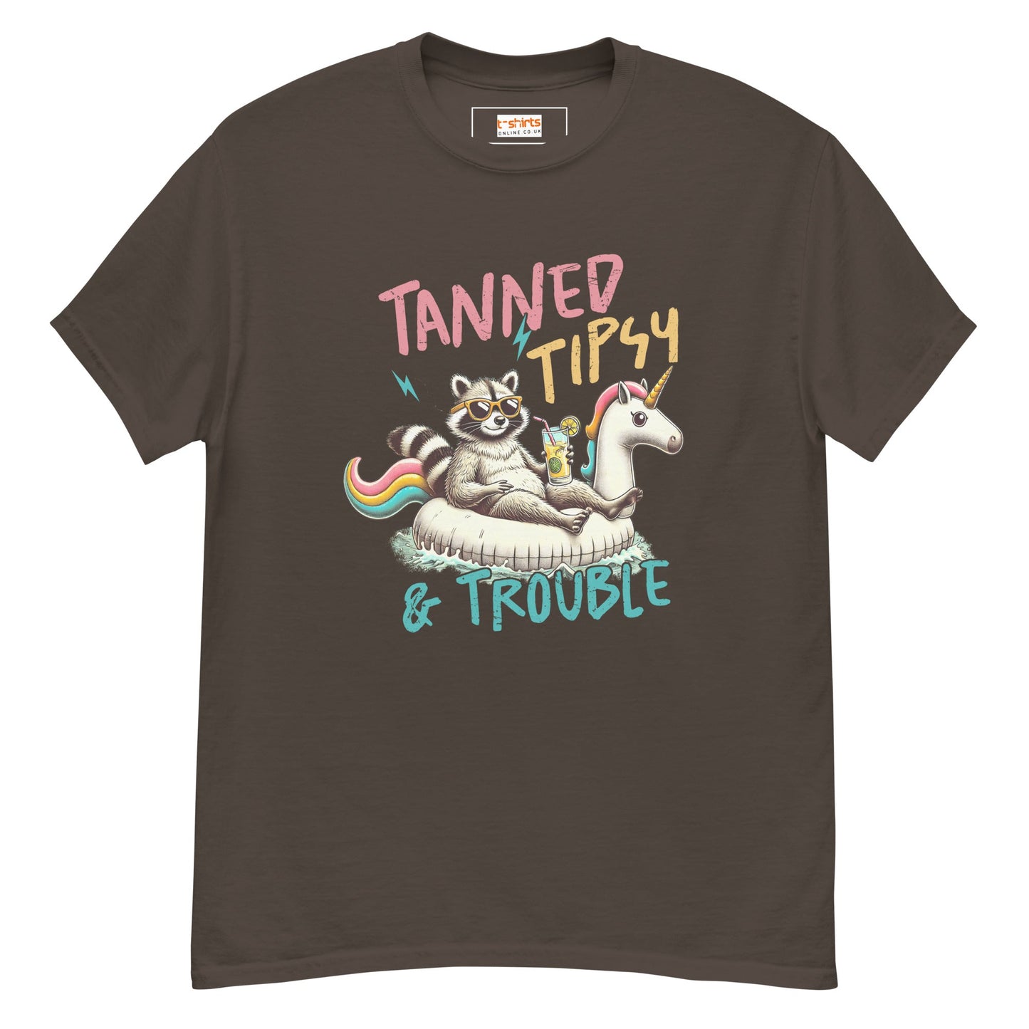 Tanned, Tipsy & Trouble | Raccoon T-Shirt - Dark Chocolate - T-Shirts Online
