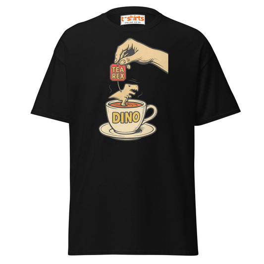 Brew up laughs with this retro-style Tea Rex dinosaur tee! A hilarious tea pun design for dino lovers and pun masters alike.