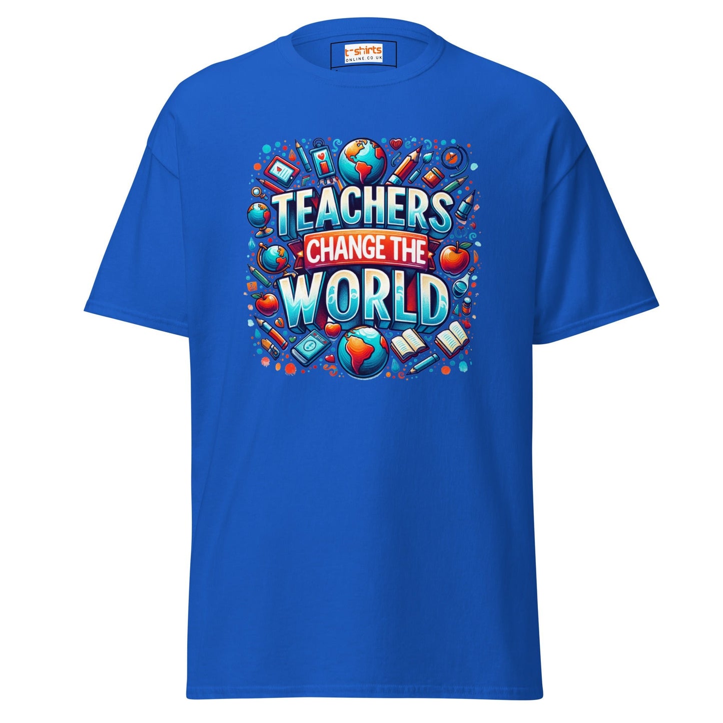 Teachers Change the World | Teacher T-Shirt - Royal - T-Shirts Online