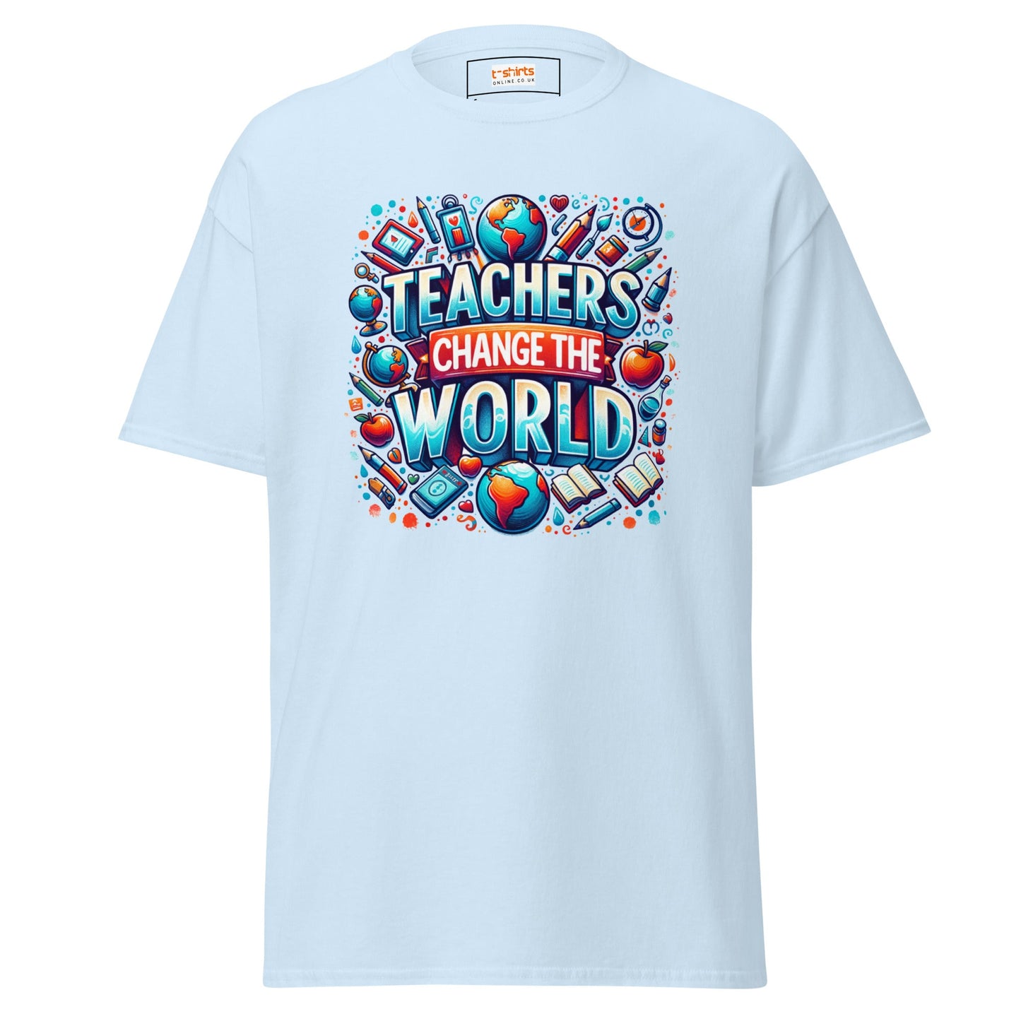 Teachers Change the World | Teacher T-Shirt - Light Blue - T-Shirts Online