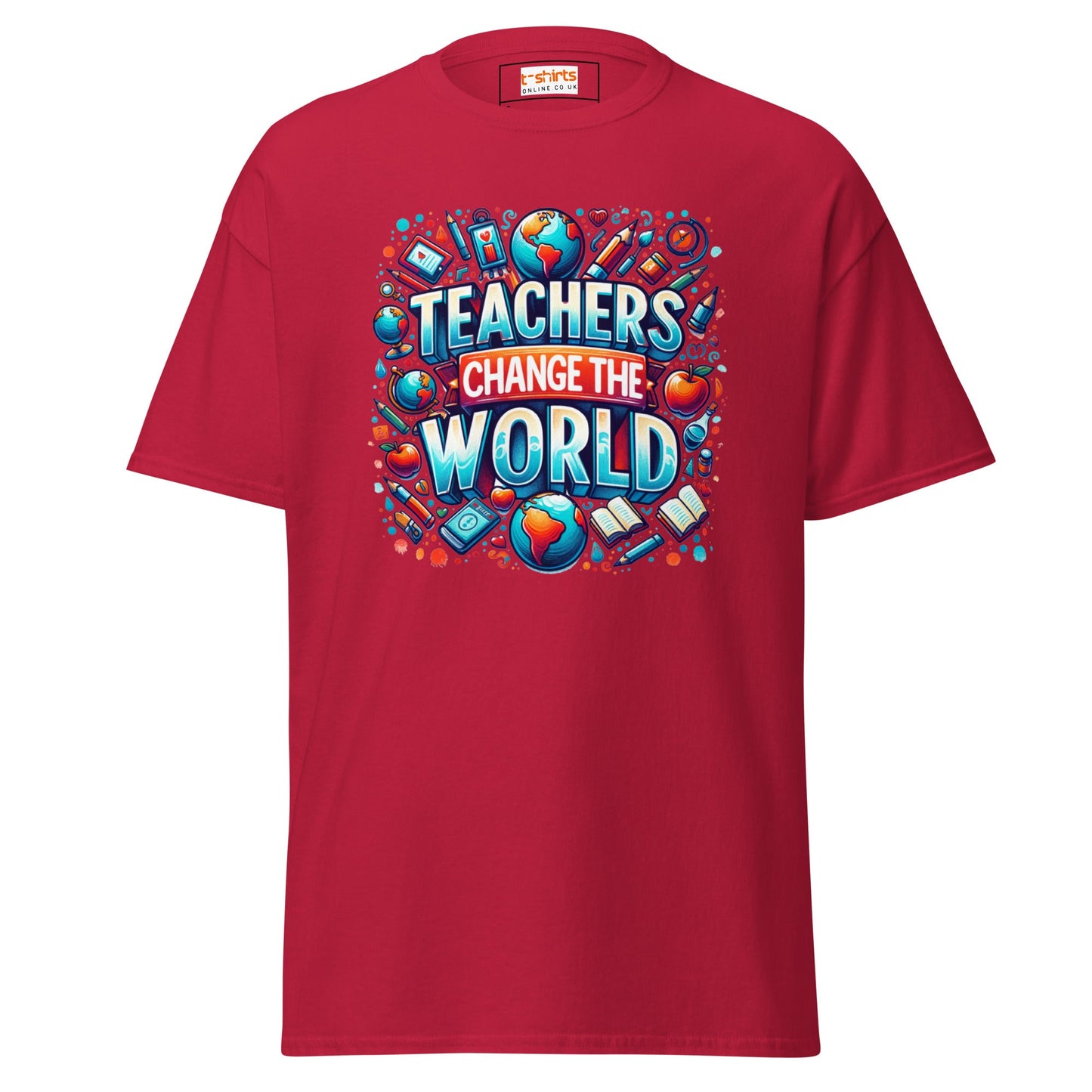 Teachers Change the World | Teacher T-Shirt - Cardinal - T-Shirts Online