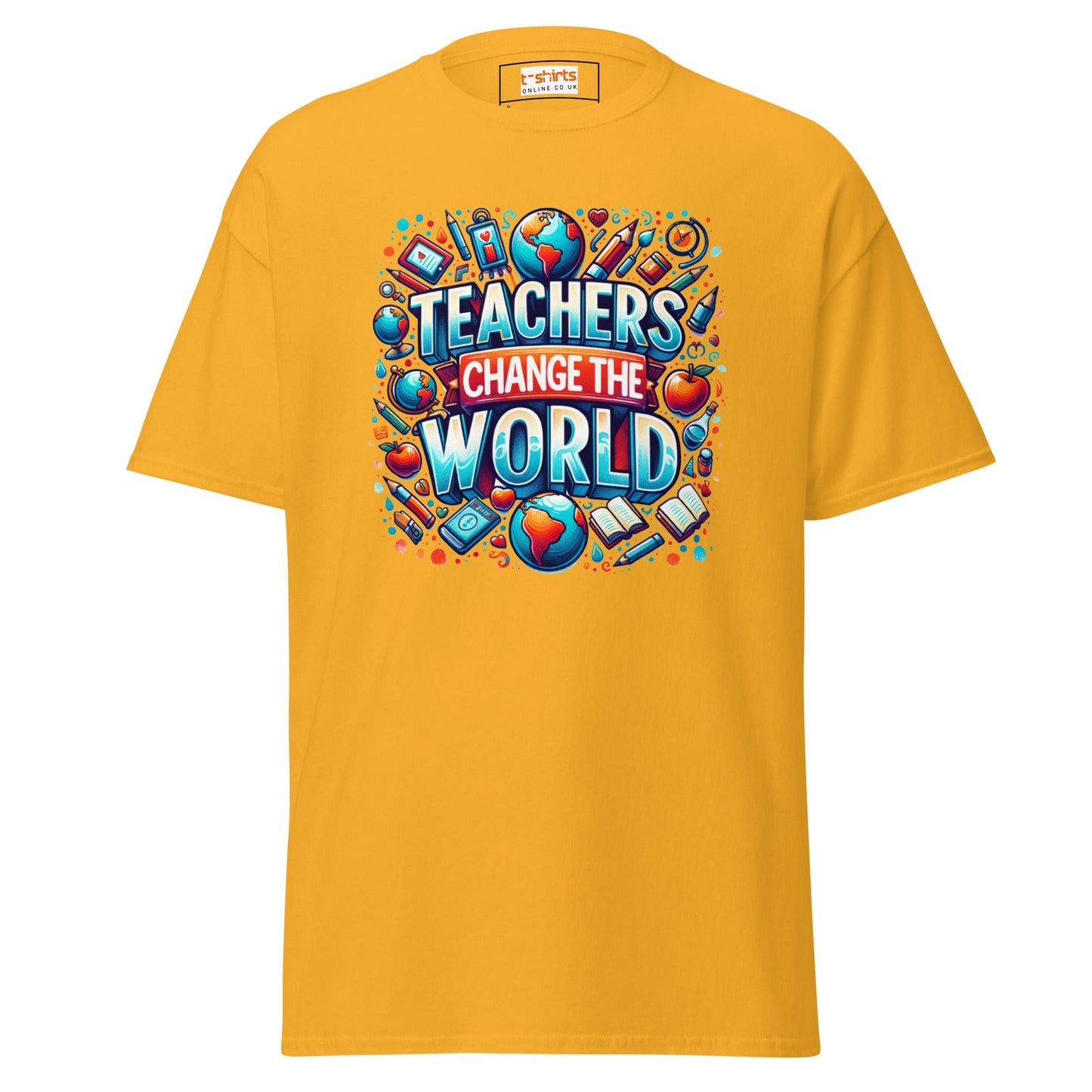 Teachers Change the World | Teacher T-Shirt - Gold - T-Shirts Online