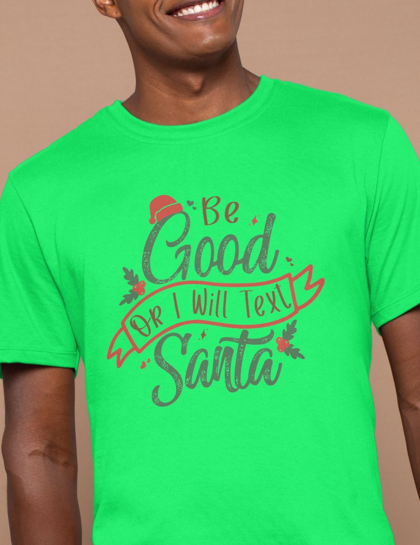 Text Santa | Christmas T-Shirt - Black - T-Shirts Online