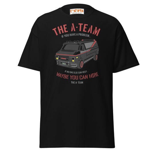 The A - Team Van T-Shirt | Retro Action Classic Tee - Black - T-Shirts Online