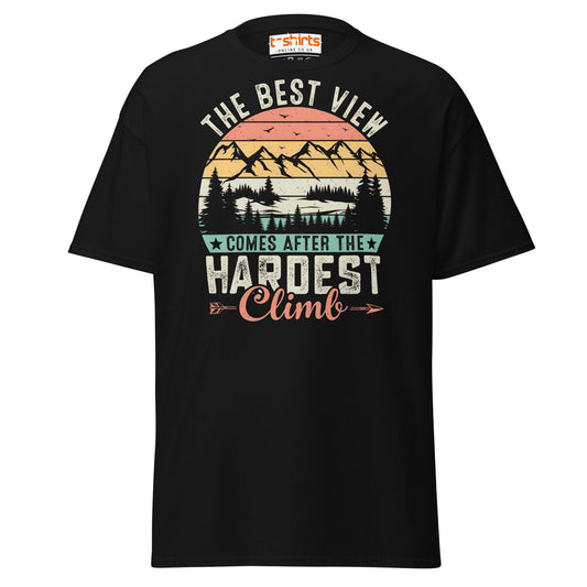 The Best View T-Shirt | Motivational Hiking Tee - Black - T-Shirts Online