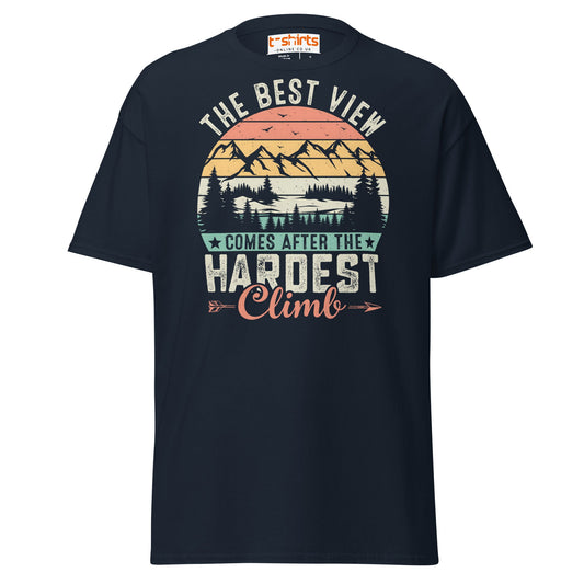 The Best View T-Shirt | Motivational Hiking Tee - Navy - T-Shirts Online