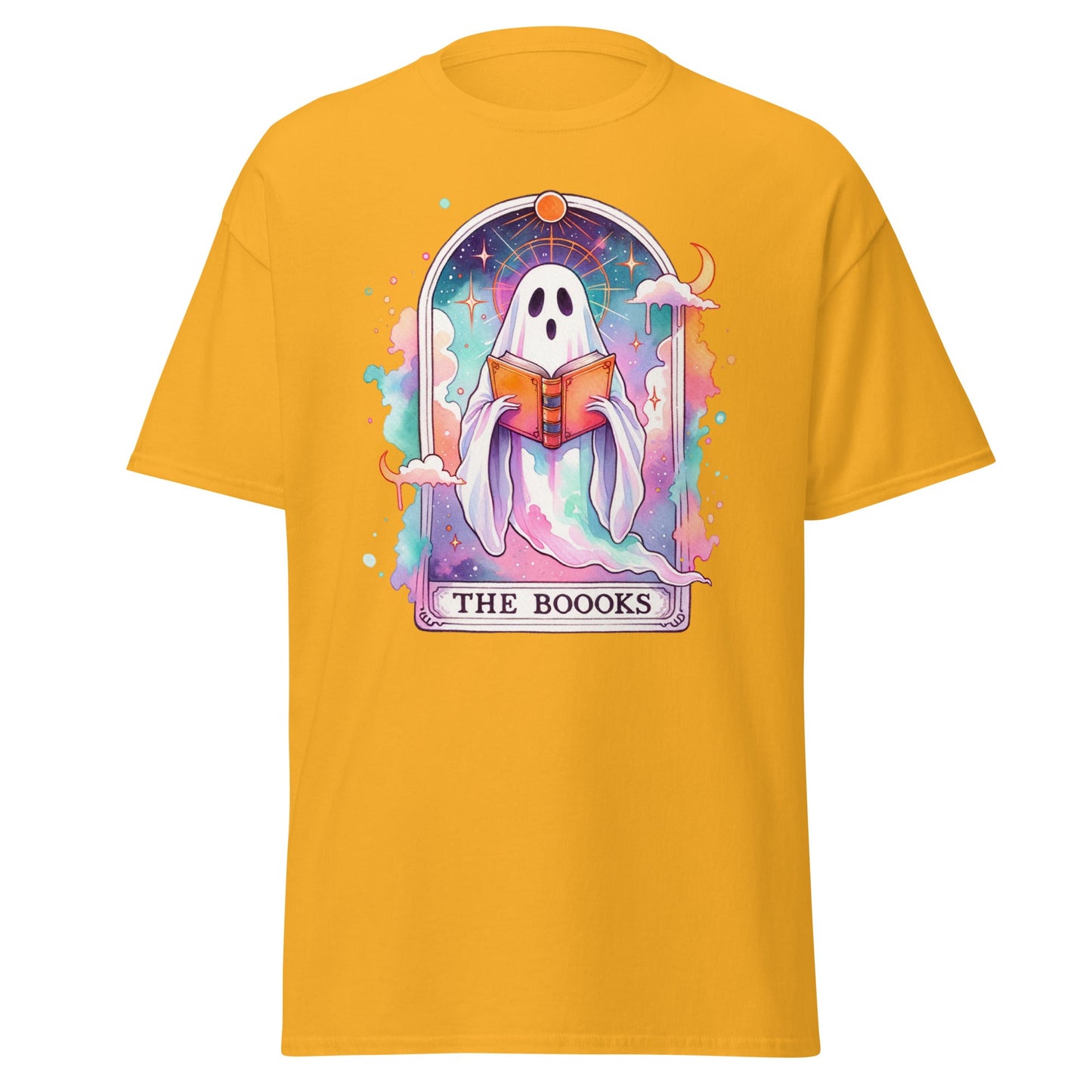 'The Boooks Ghost' Tarot | Tarot Card T-Shirt - Gold - T-Shirts Online