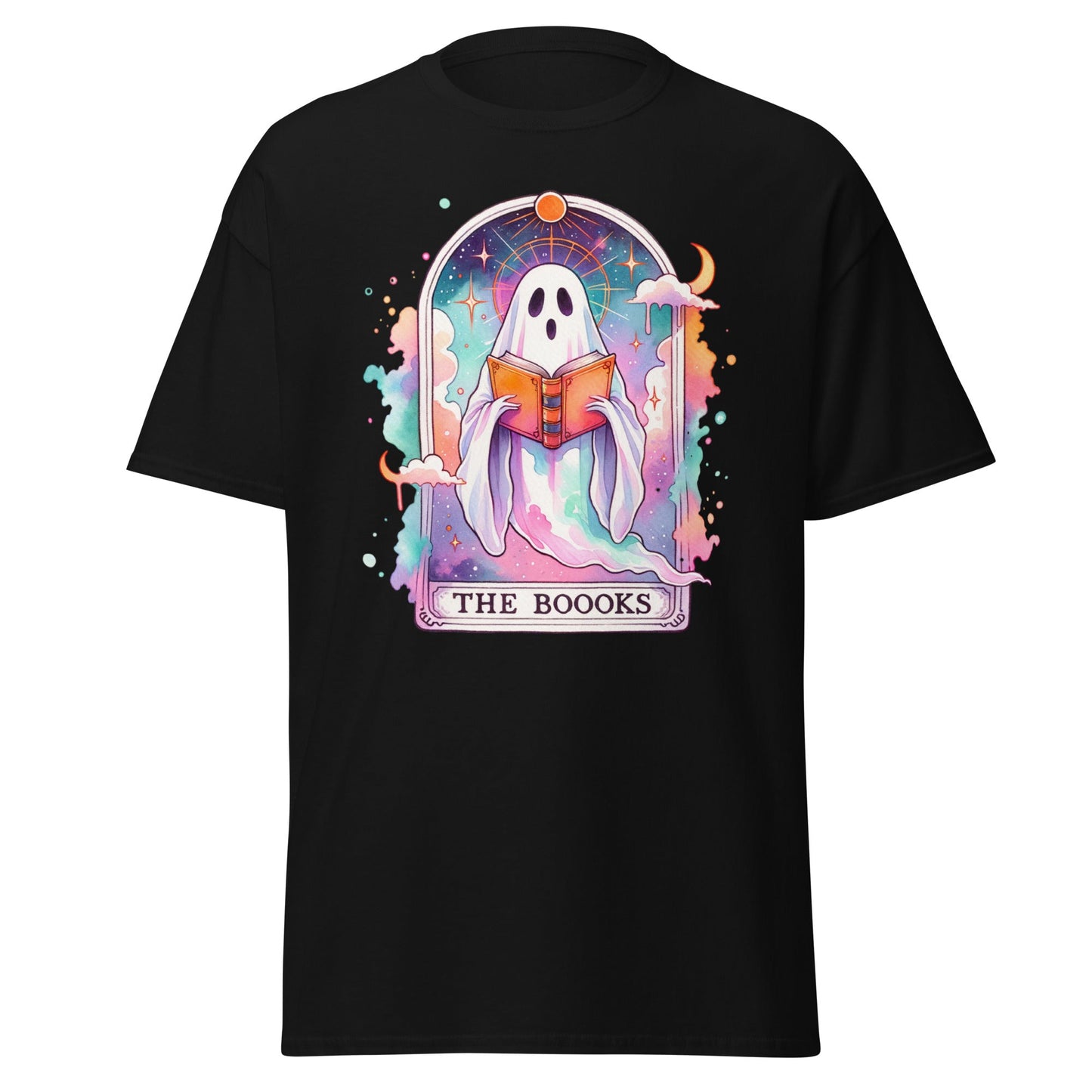 'The Boooks Ghost' Tarot | Tarot Card T-Shirt - Black - T-Shirts Online