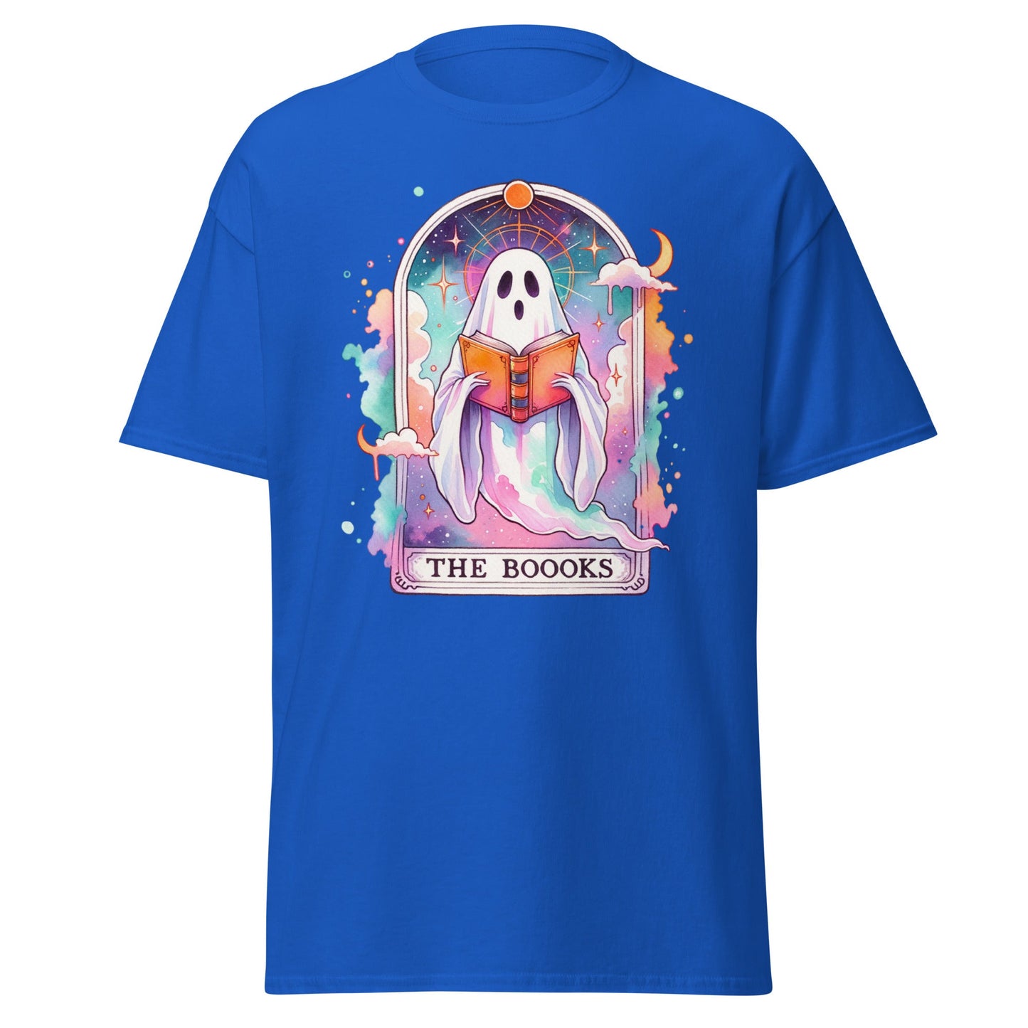 'The Boooks Ghost' Tarot | Tarot Card T-Shirt - Royal - T-Shirts Online