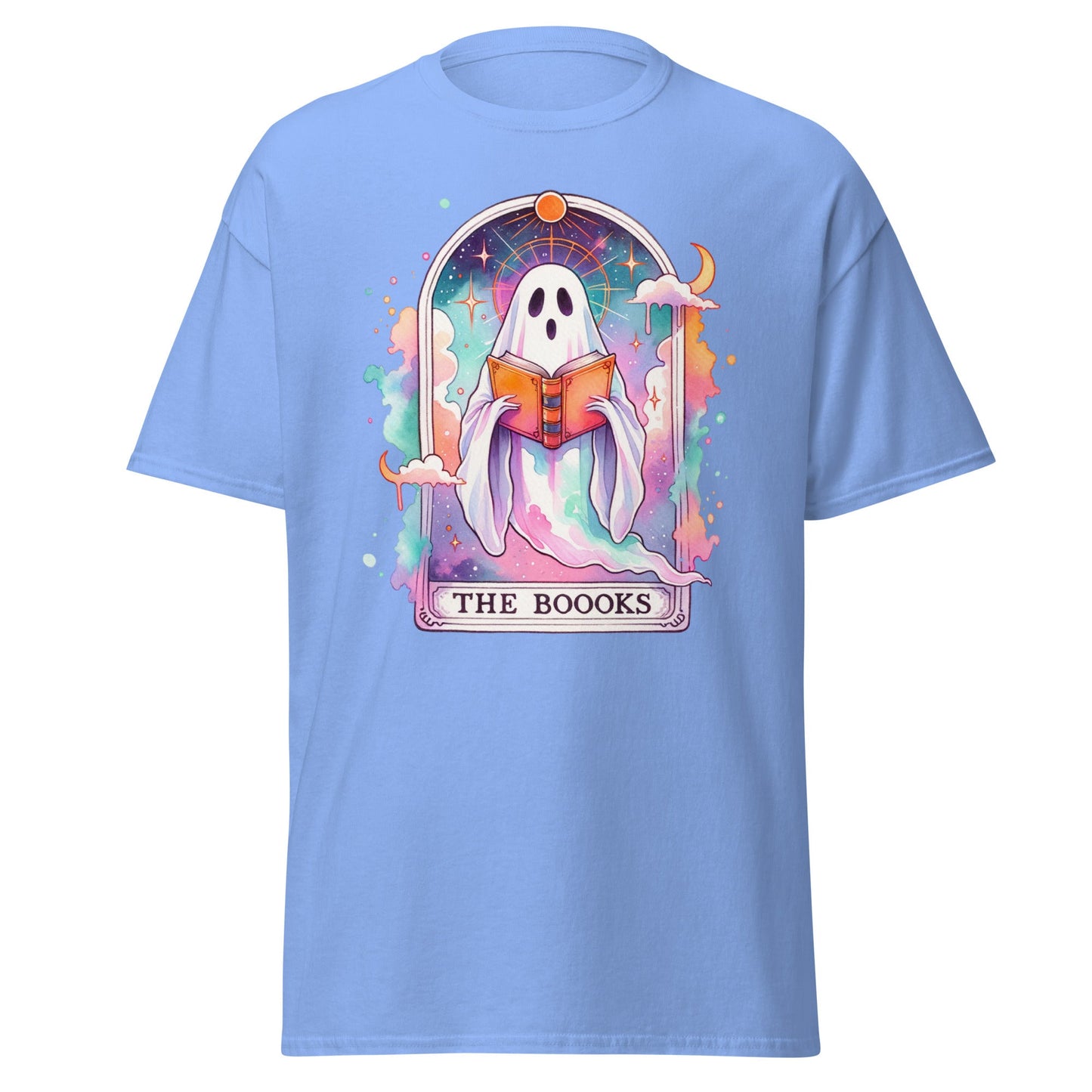 'The Boooks Ghost' Tarot | Tarot Card T-Shirt - Carolina Blue - T-Shirts Online