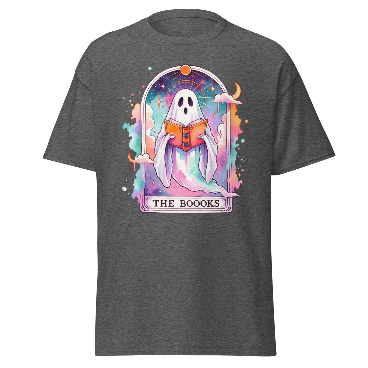 'The Boooks Ghost' Tarot | Tarot Card T-Shirt - Dark Heather - T-Shirts Online