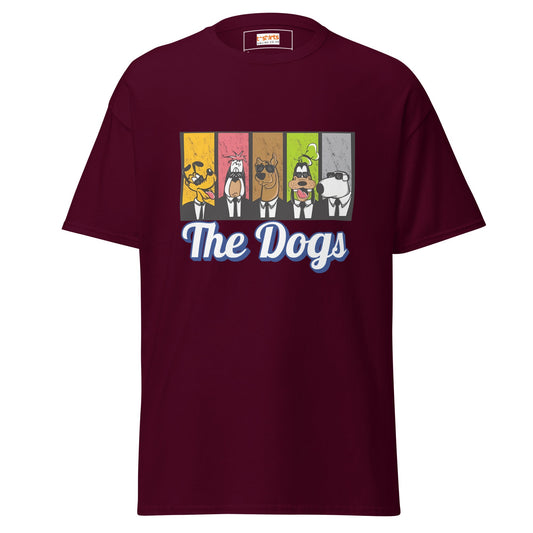 The Dogs | Cartoon Dogs T-Shirt - Maroon - T-Shirts Online