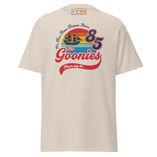The Goonies 85 T-Shirt – Vintage Retro Graphic Tee - Natural - T-Shirts Online