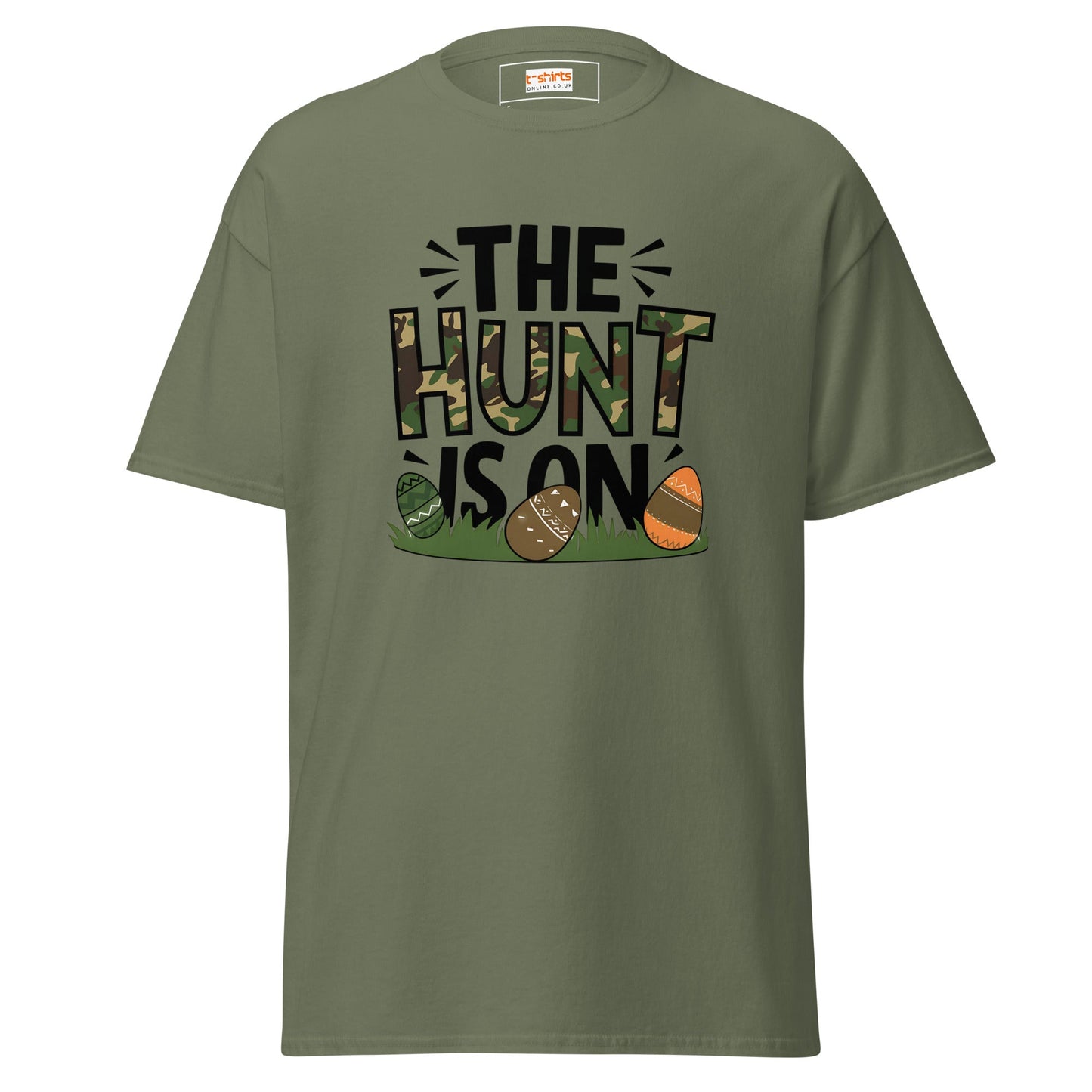 The Hunt is On | Easter T-Shirt - Military Green - T-Shirts Online