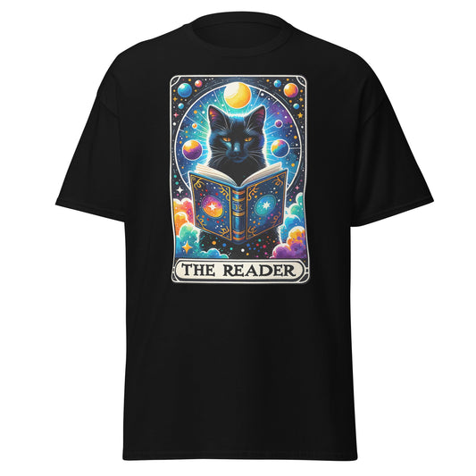 'The Reader' Cat Tarot | Tarot Card T-Shirt - Black - T-Shirts Online