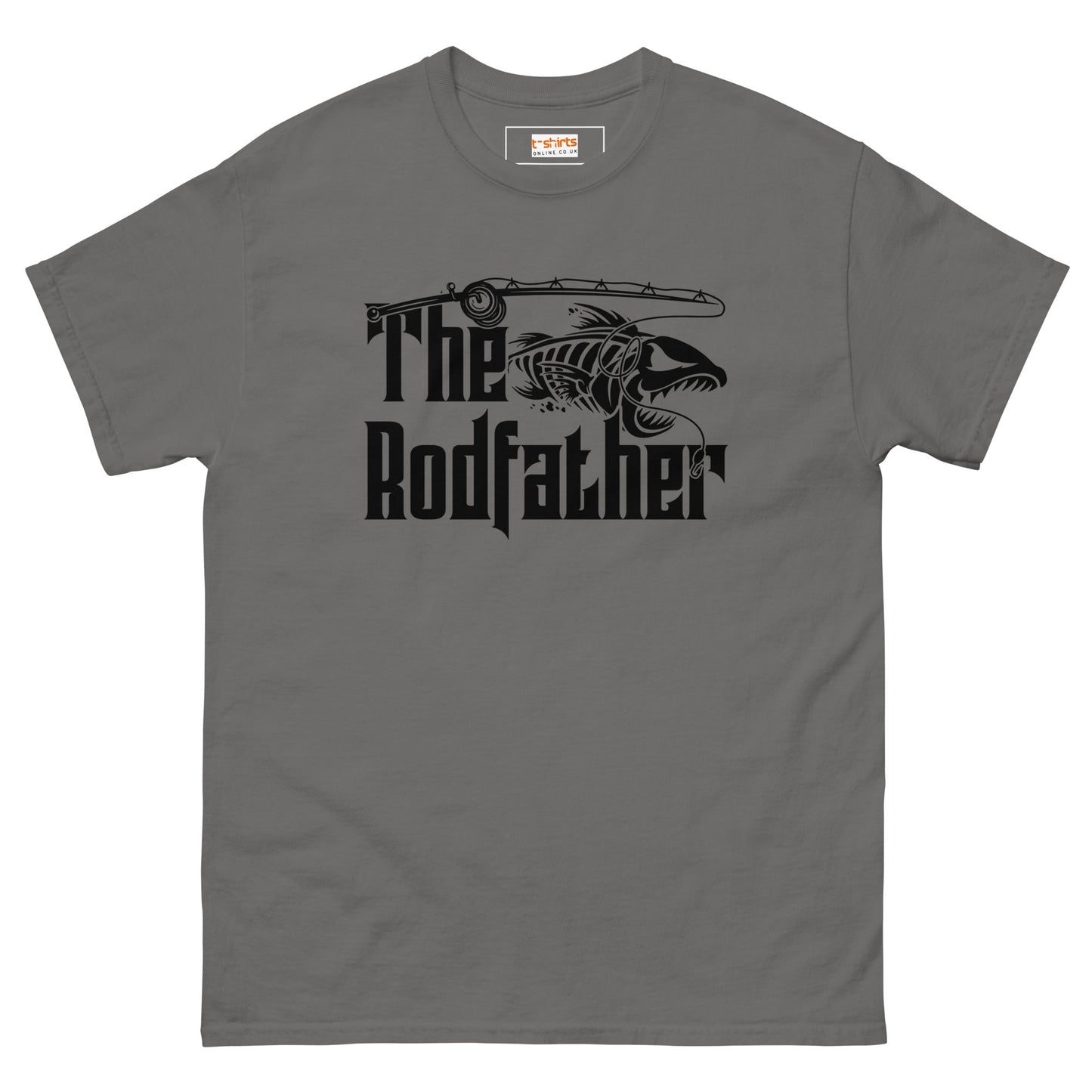 The Rodfather | Men's Fishing T-Shirt - Charcoal - T-Shirts Online
