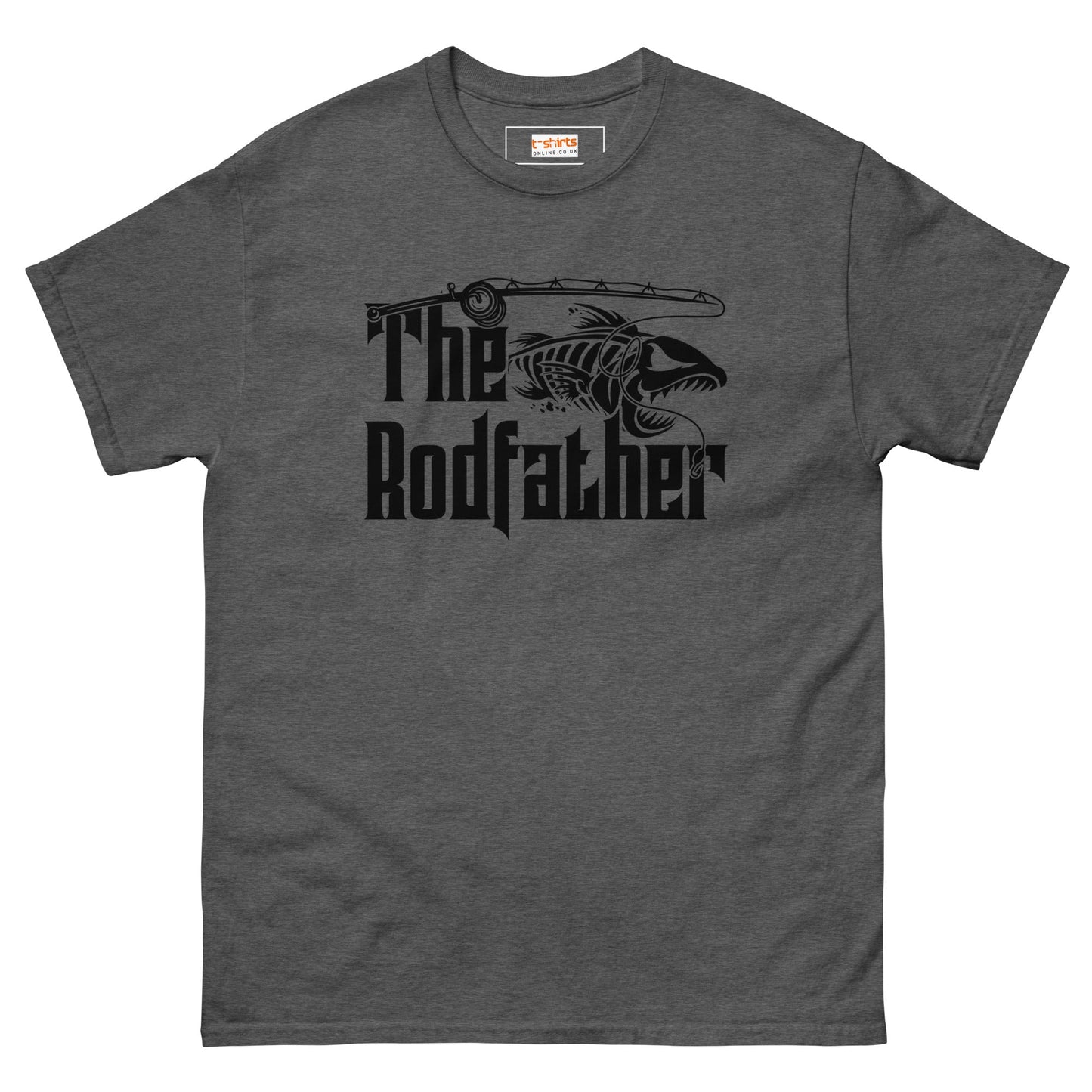 The Rodfather | Men's Fishing T-Shirt - Dark Heather - T-Shirts Online