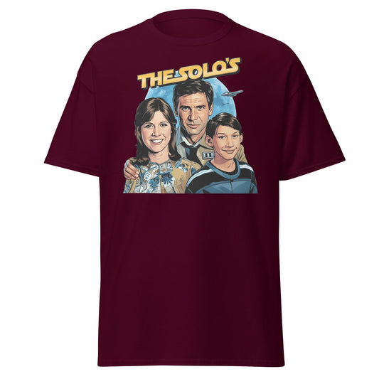 The Solos' Family Portrait T-Shirt | Retro Sci - Fi Fan Apparel - Maroon - T-Shirts Online