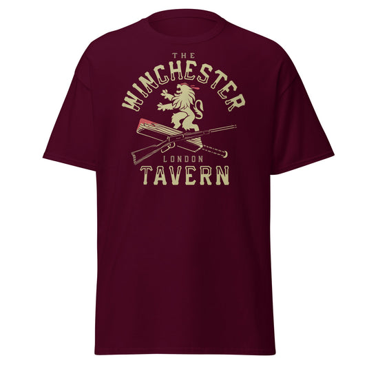 The Winchester Tavern London T-Shirt | Pub Logo Tee - Maroon - T-Shirts Online