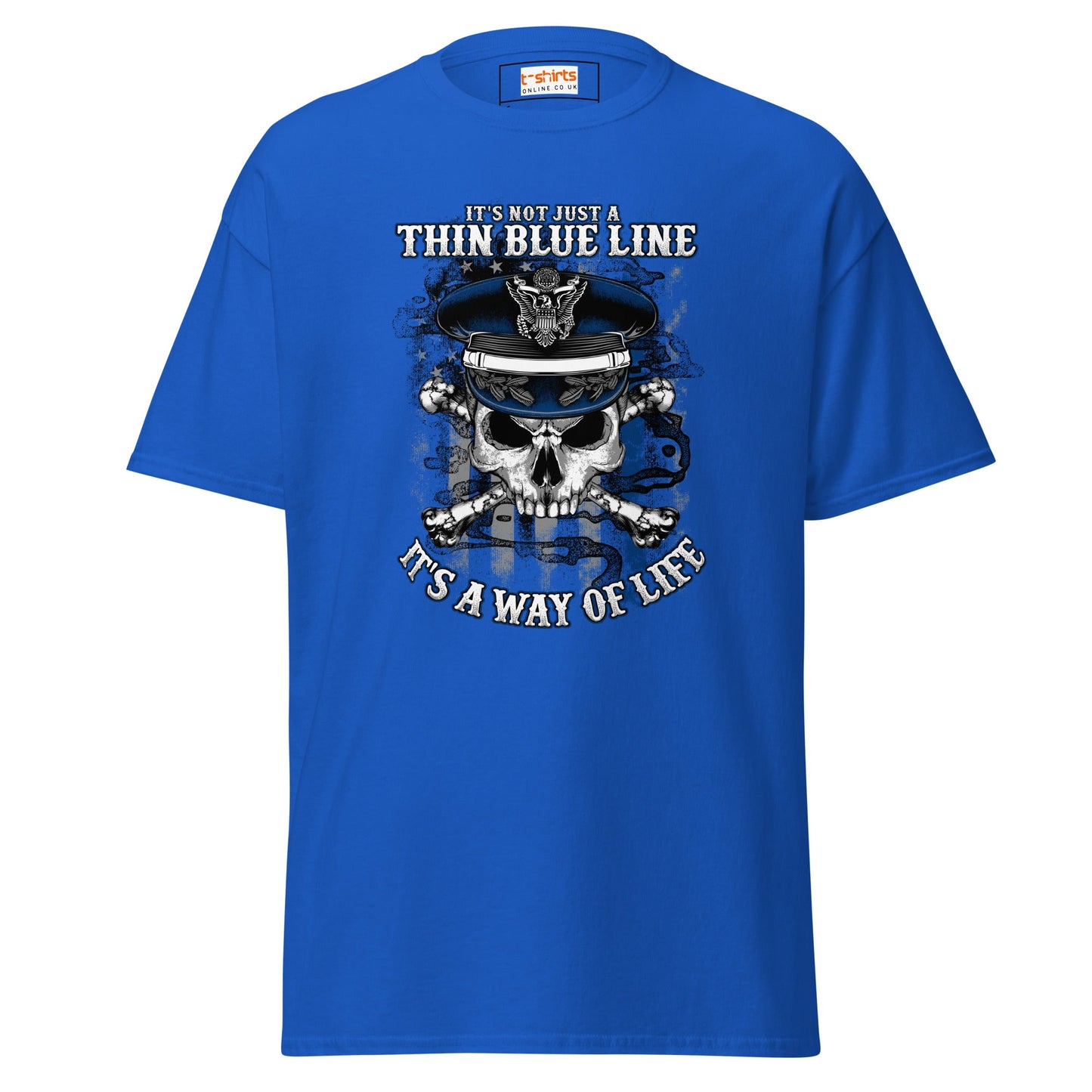 Thin Blue Line | Police T-Shirt - Royal - T-Shirts Online