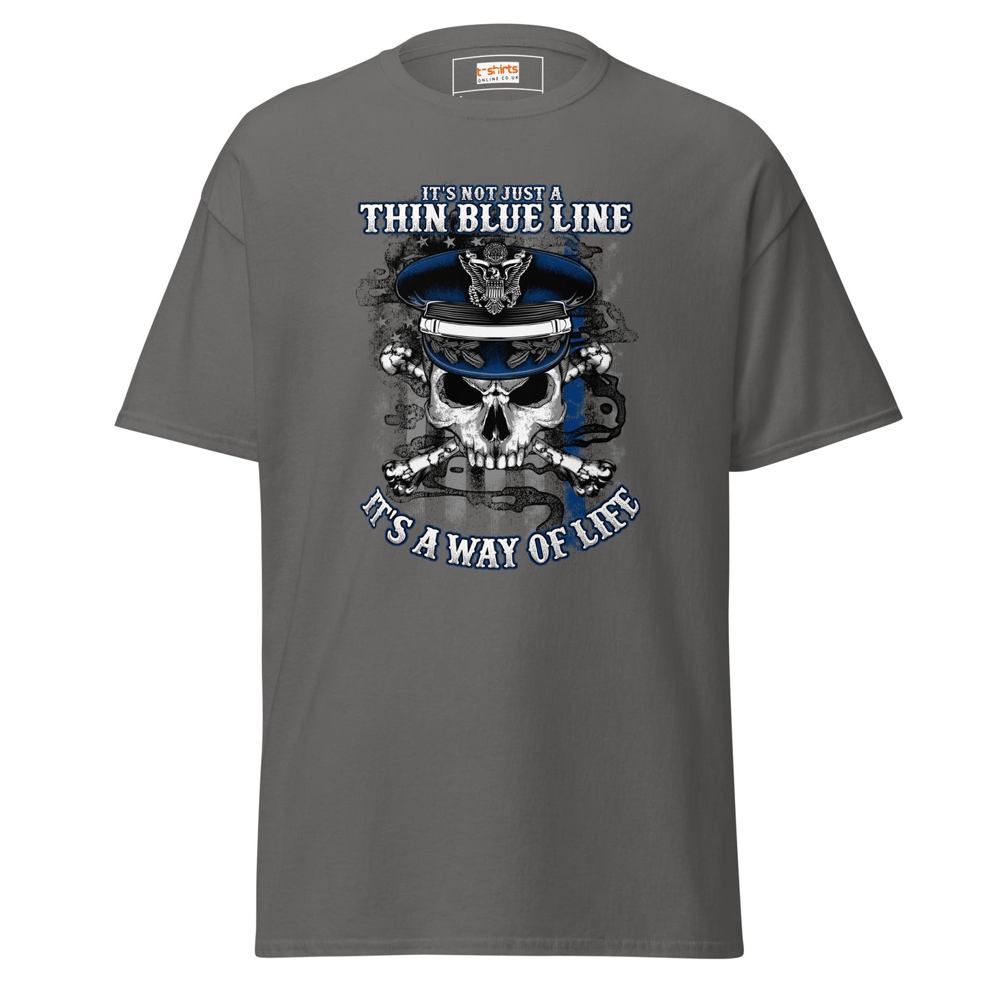 Thin Blue Line | Police T-Shirt - Charcoal - T-Shirts Online