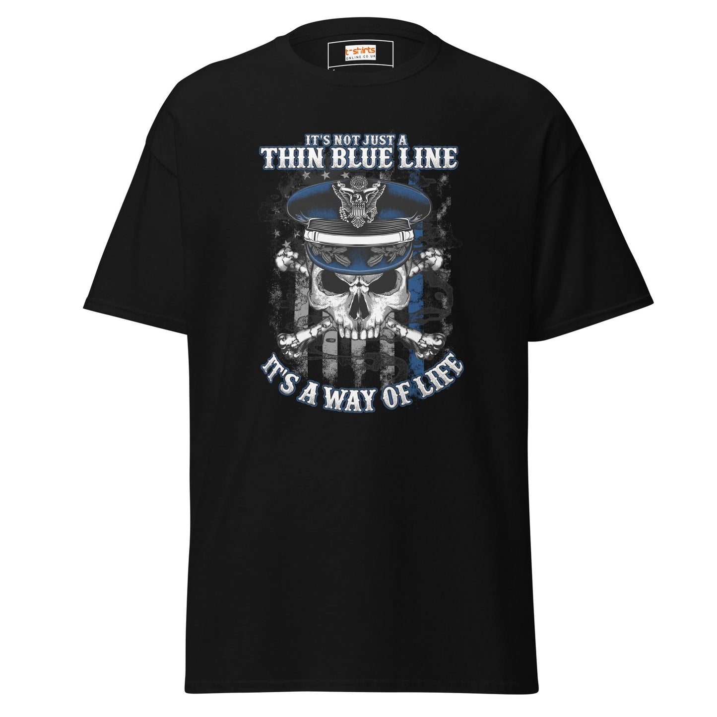 Thin Blue Line | Police T-Shirt - Black - T-Shirts Online