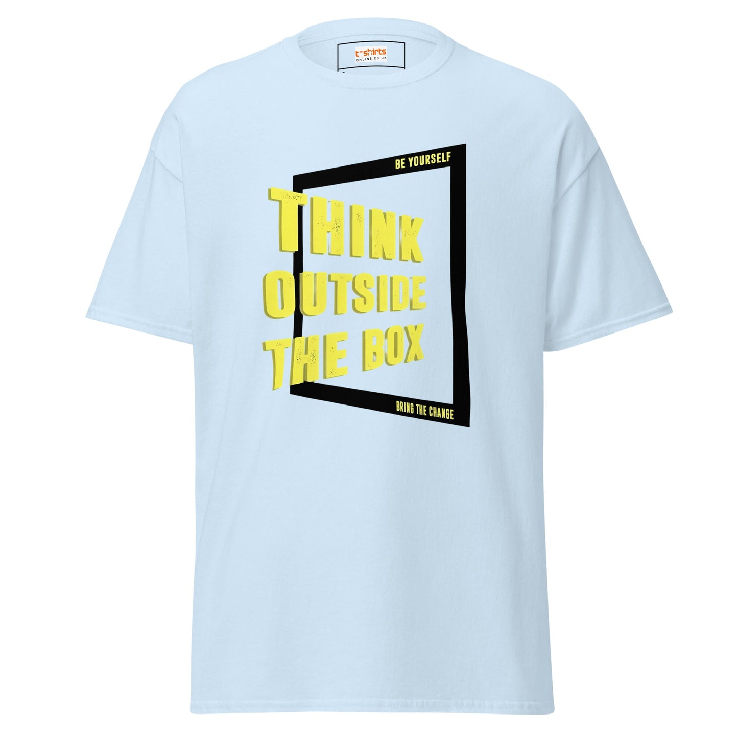 Think Outside The Box T-Shirt | Motivate T-Shirt - Light Blue - T-Shirts Online