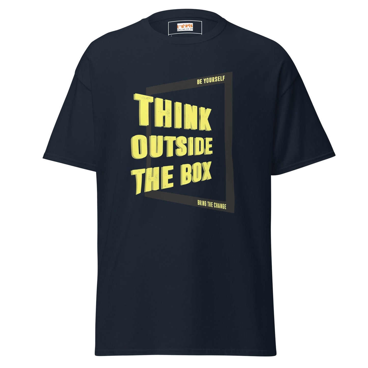 Think Outside The Box T-Shirt | Motivate T-Shirt - Navy - T-Shirts Online