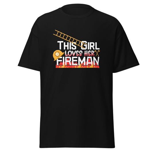 This Girl Loves | Firefighter T-Shirt - Black - T-Shirts Online