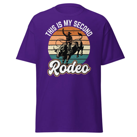 This Is My Second Rodeo T-Shirt - Funny Cowboy Bull Rider - Purple - T-Shirts Online