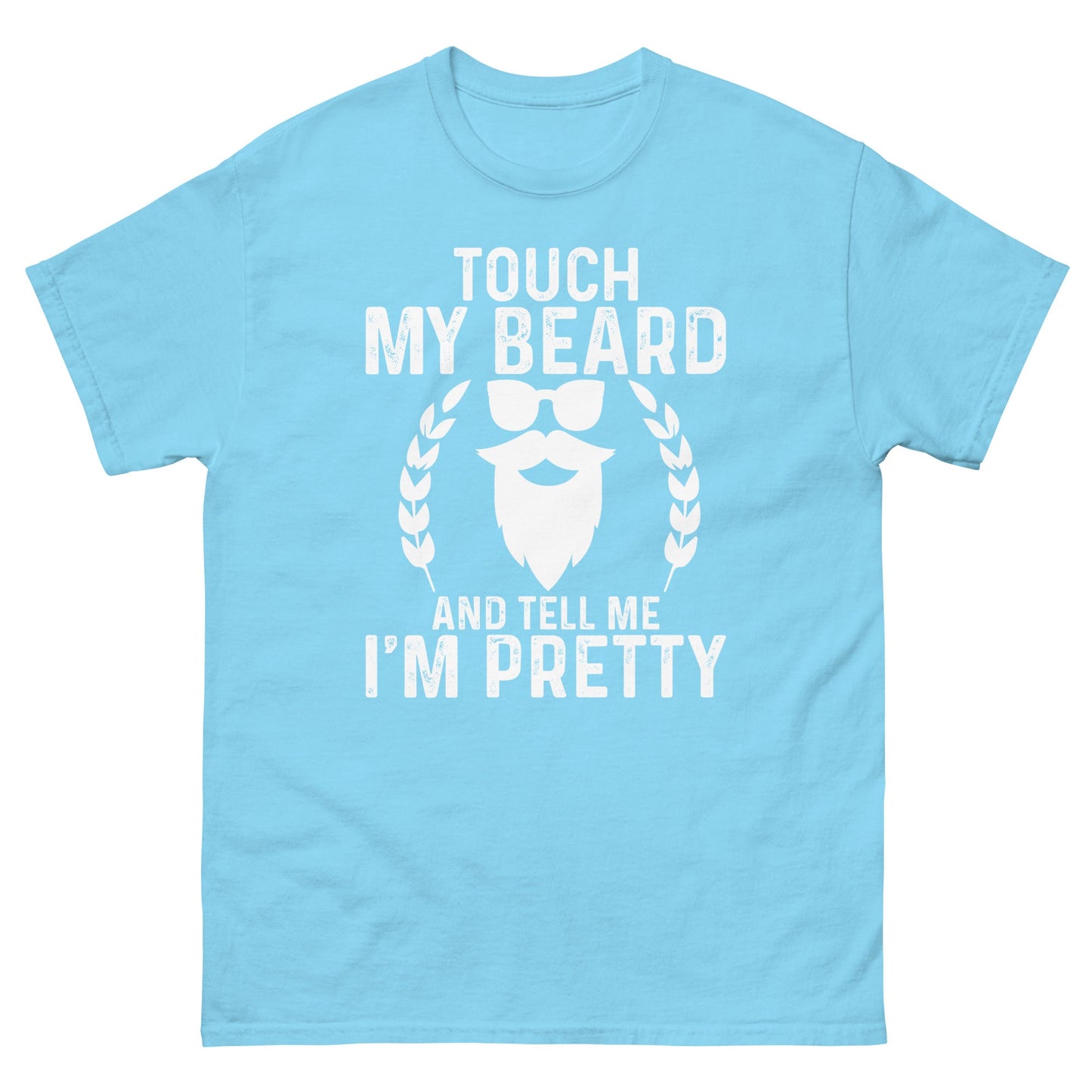 Touch My Beard | Men's classic t-shirt - Sky - T-Shirts Online