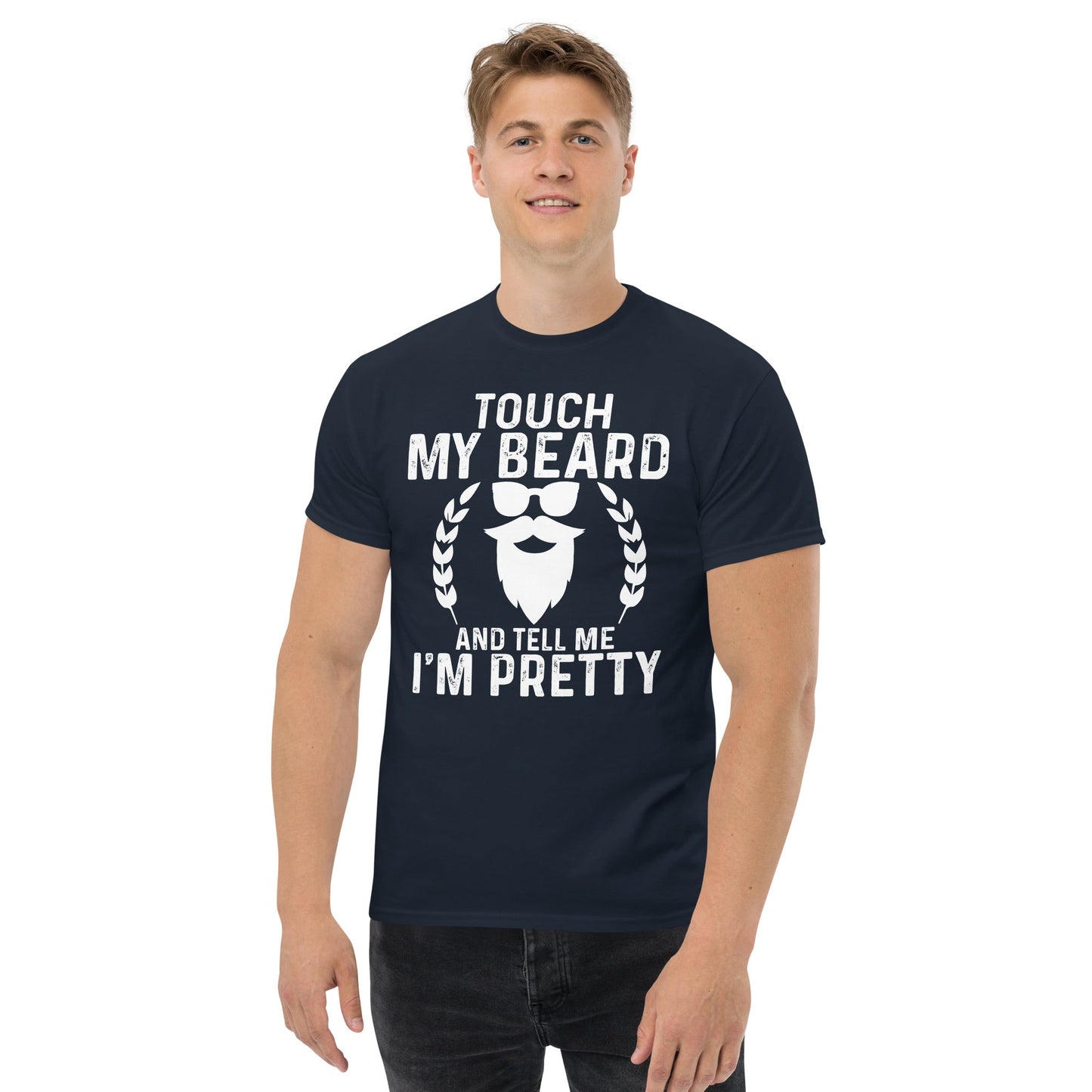 Touch My Beard | Men's classic t-shirt - Black - T-Shirts Online