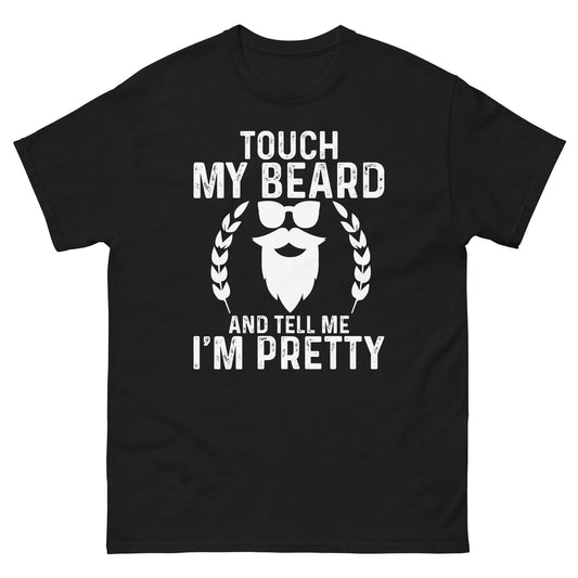 Touch My Beard | Men's classic t-shirt - Black - T-Shirts Online