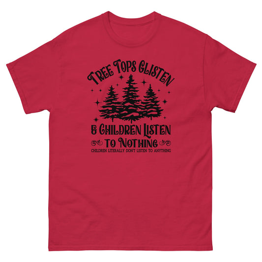Tree Tops Glisten | Christmas T-Shirt - Cardinal - T-Shirts Online