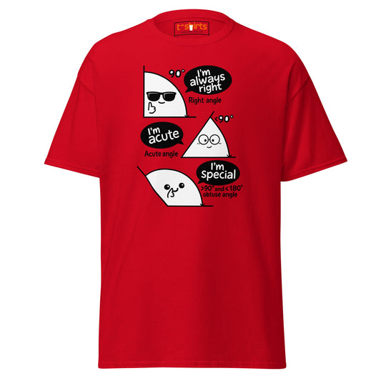 Trigonometry T-Shirt | Funny Math Angle Pun Tee - Red - T-Shirts Online