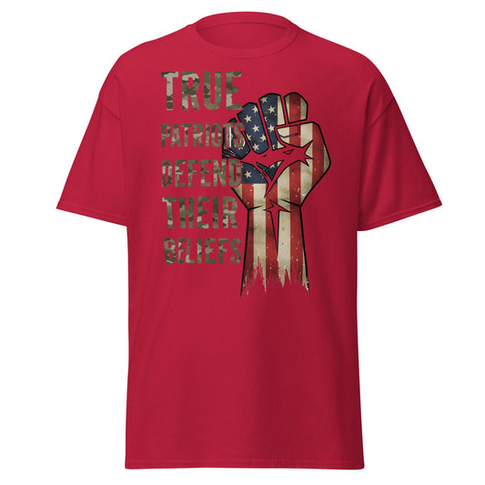 True Patriots Defend Their Beliefs Shirt - Patriotic Tee - Cardinal - T-Shirts Online