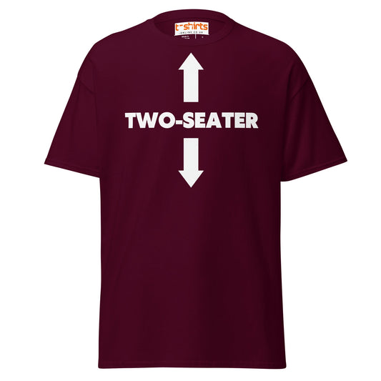 Two - Seater T-Shirt | Funny Adult Humor Tee - Maroon - T-Shirts Online