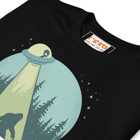 UFO Sasquatch T-Shirt | Funny Alien Bigfoot Tee - Navy - T-Shirts Online