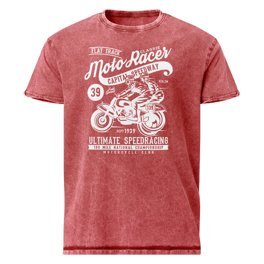 Ultimate Speedway | Men's Denim T-Shirt - Garnet Red - T-Shirts Online