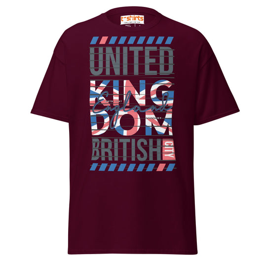 United Kingdom England T-Shirt | British Flag Streetwear - Maroon - T-Shirts Online