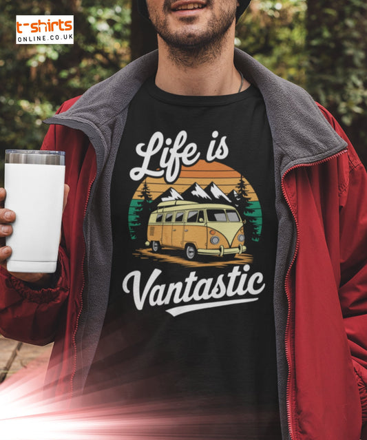 Vantastic T-Shirt | Unisex Softstyle Camping T-Shirt - Black - T-Shirts Online