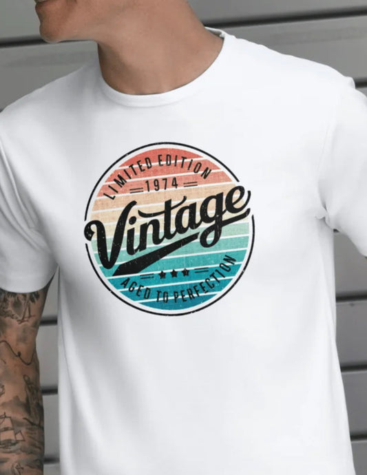 Vintage 1974 | Birthday T-Shirt - Black - T-Shirts Online